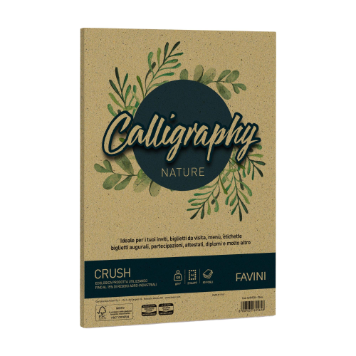 Carta Calligraphy Nature Crush - A4 - 120 gr - verde oliva - Favini - conf. 50 fogli